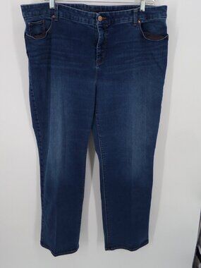 Chico's Women's  So Lifting Blue Straight Leg Jeans Size 4 R US 20 EUC